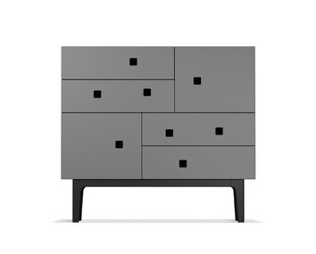 Peep B1 Byrå i färgen Grå med ben i svartlackad ek