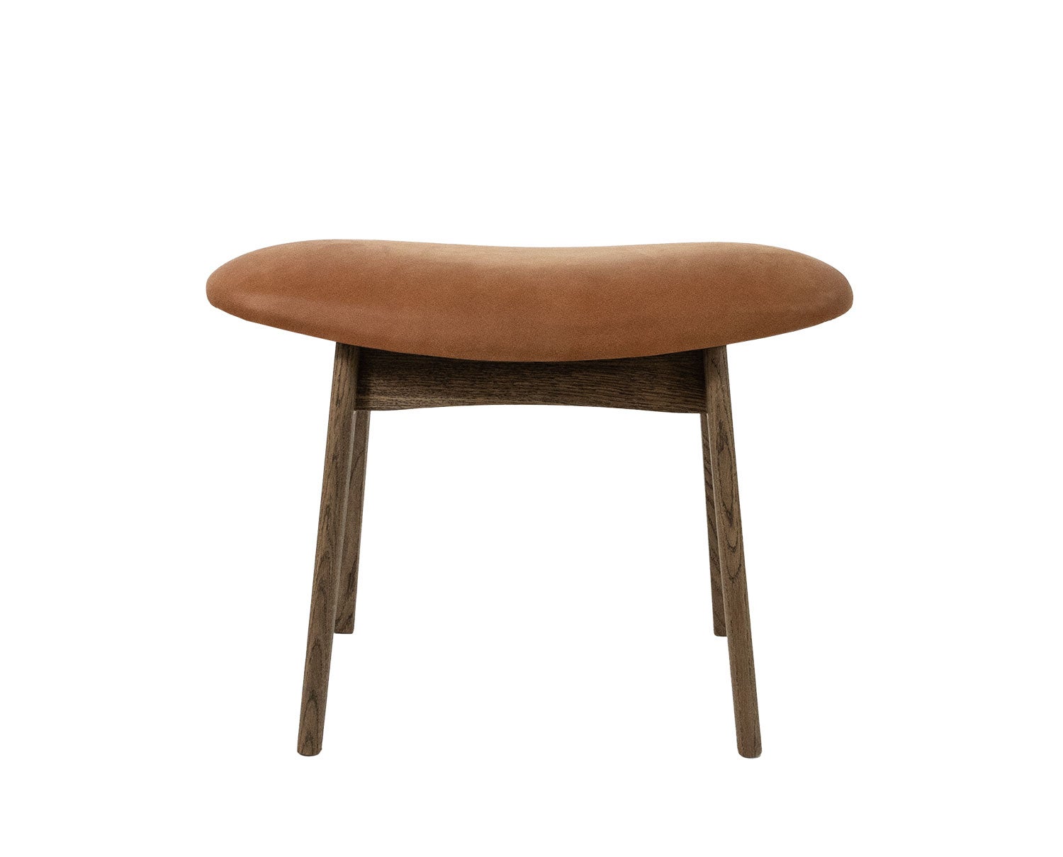 Ram loungepall i mörkgråoljad ask C11 med sits i Ultra läder Brandy