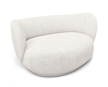 Rico Curve Soffa med sits åt vänster i tyget Bouclé Off-White
