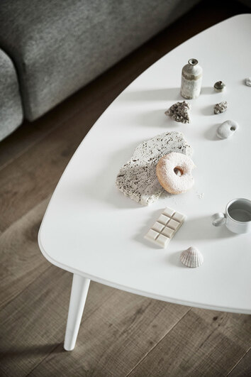 Yngve Soffbord 90x90 Vit Björk