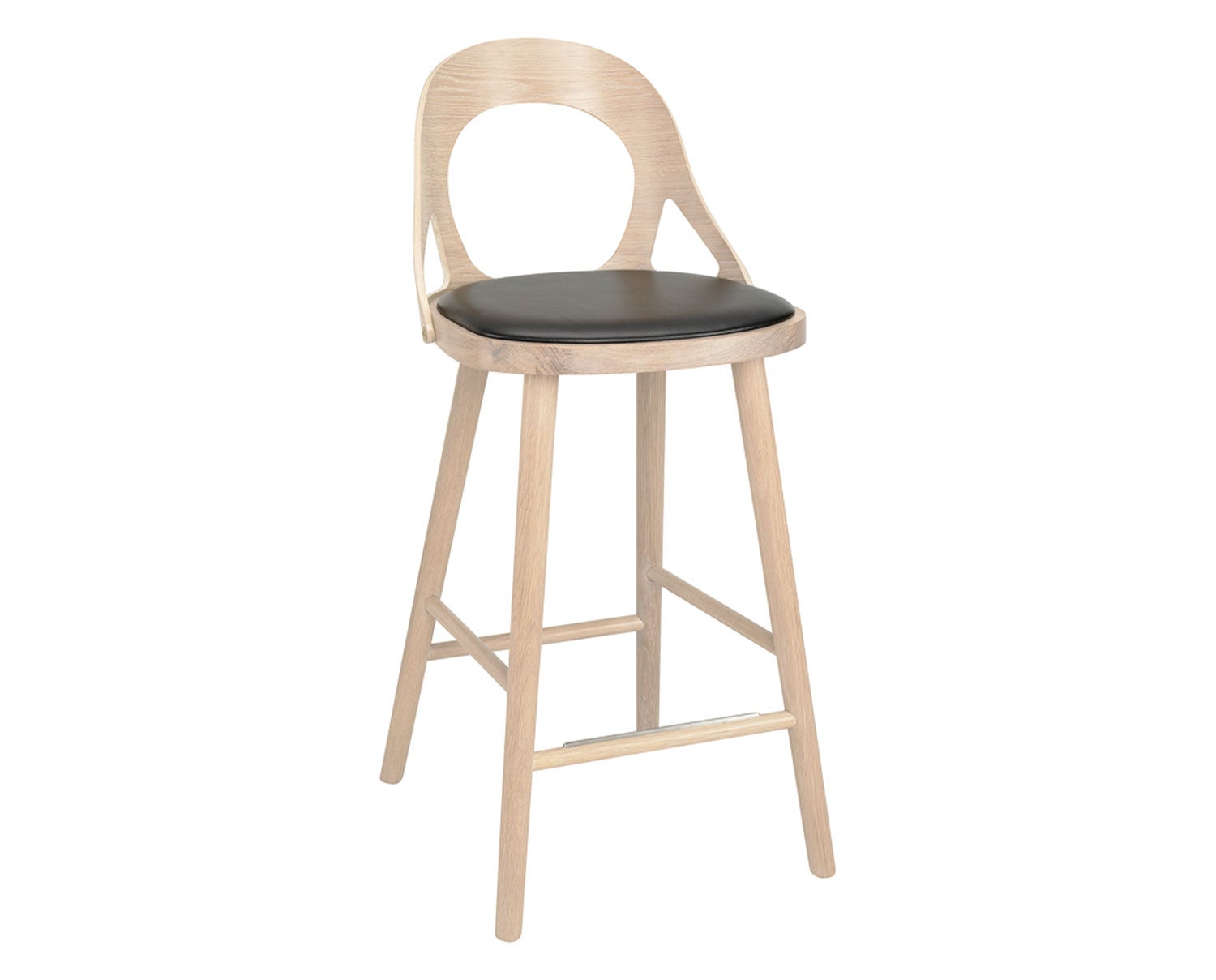 Colibri-Barstol-63-Vitoljad-Ek-Bonded-Lader-Svart