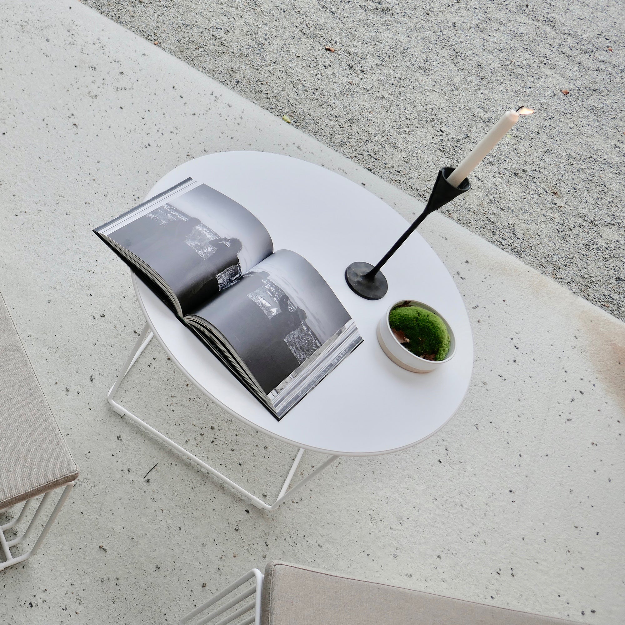 Barr Cirkelbord i vitt