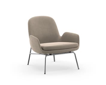 Era Lounge Chair Låg med kromben i tyget City Velvet 96