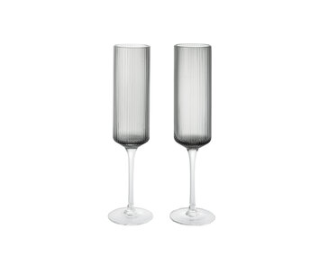 Ferm-Living-Ripple-Champagne-Flutes-Smoked-Grey