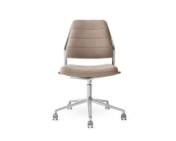 Vipp-454-Plus-Swivel-Chair-Dark-Sand-Textile-Castors