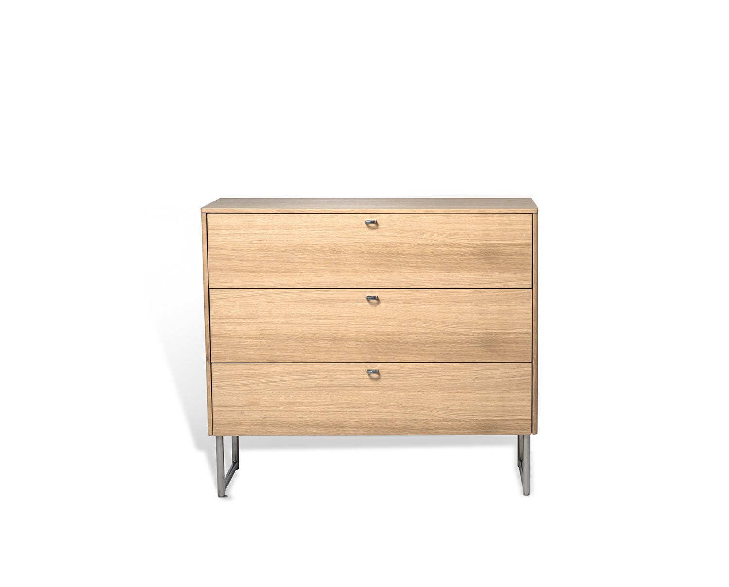 Deus Byrå med tre lådor i vitpigmenterad ek