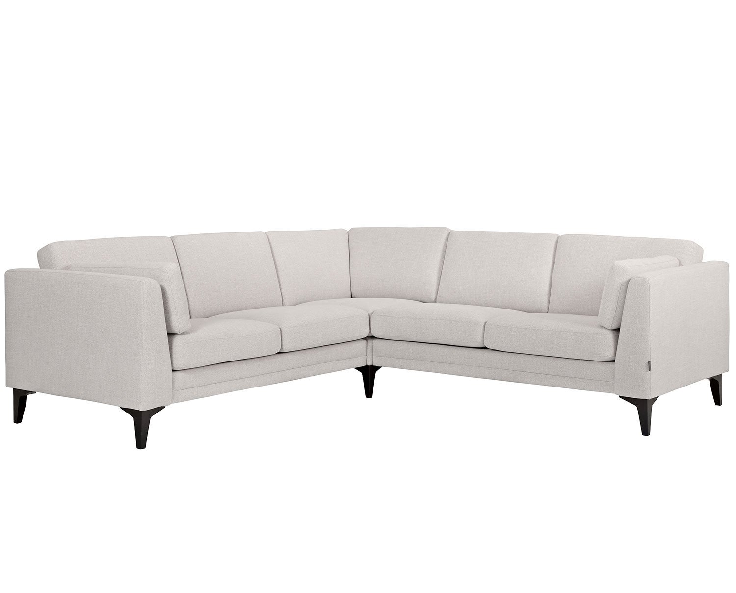 Avignon Hörnsoffa från Furninova. Klädd i tyg Berga Dove.