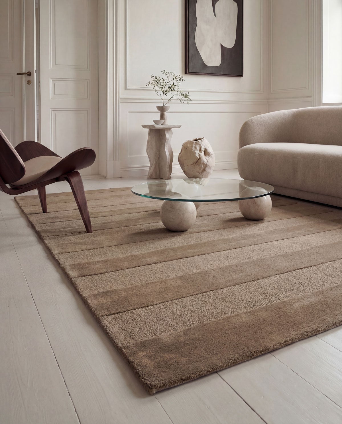 Classic-Collection-Stripe-Boucle-Rug-Brown-Lifestyle