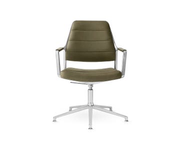 Vipp-455-Plus-Swivel-Chair-Bosco-Green-Leather-Gliders
