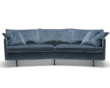 Julia soffa 3-sits XL svängd, tyg Elyot 11 dark blue