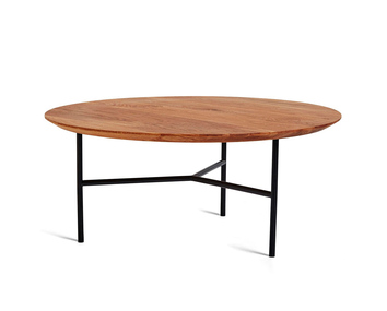 Tribeca-Soffbord-80-cm,-Oljad-Rustik-Ek-Svarta-Ben