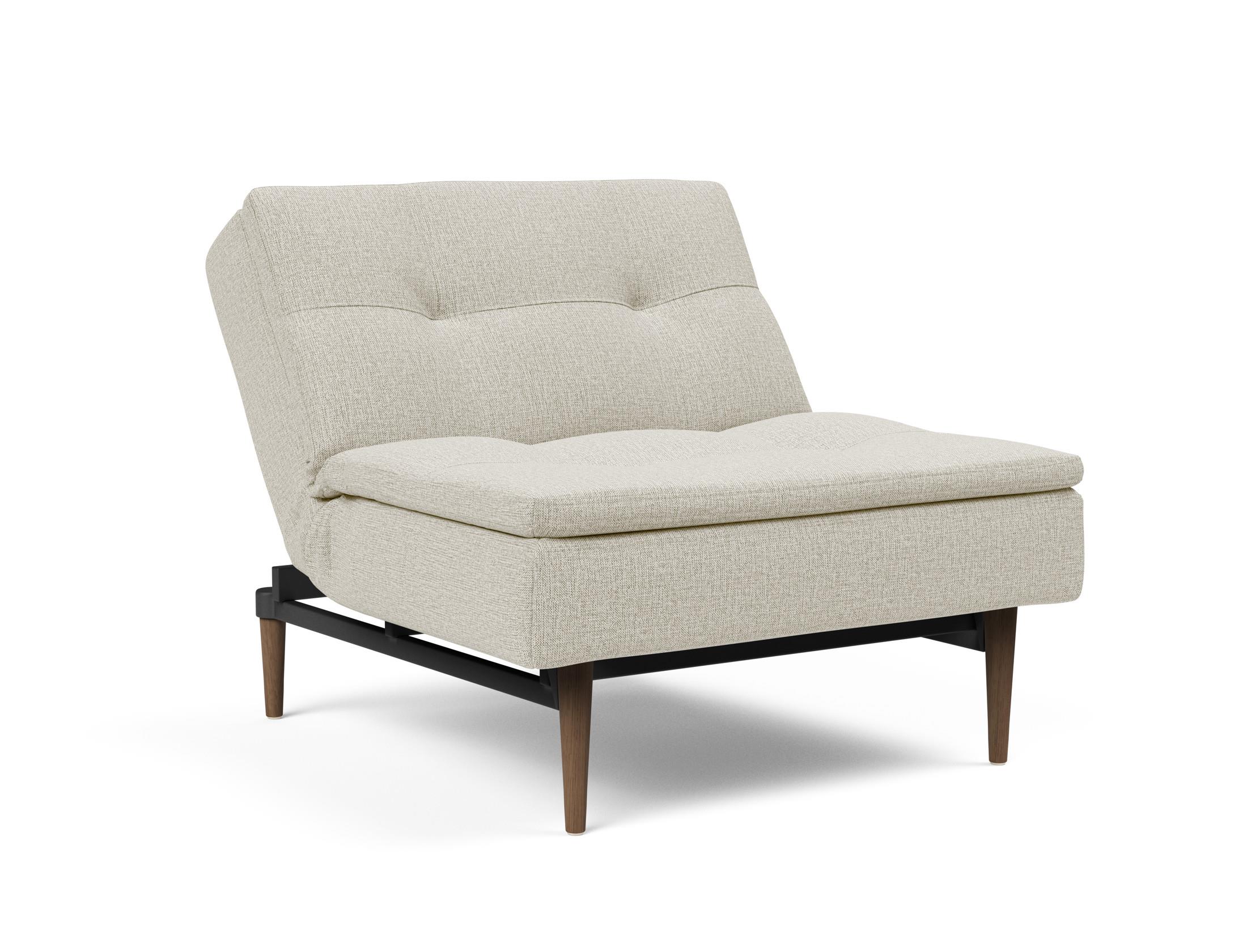 Dublexo Fåtölj i tyget 527 Mixed Dance Natural med mörka stylettoben