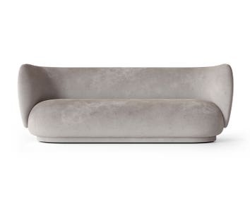 Rico Soffa 3-sits i tyget Faded Velvet Concrete