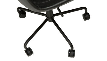 Hype Skrivbordsstol detaljbild, svarta hjul - Svart Konstläder