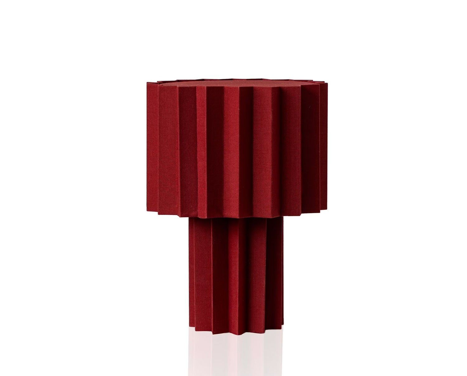 Plissé bordslampa röd från Örsjö Belysning
