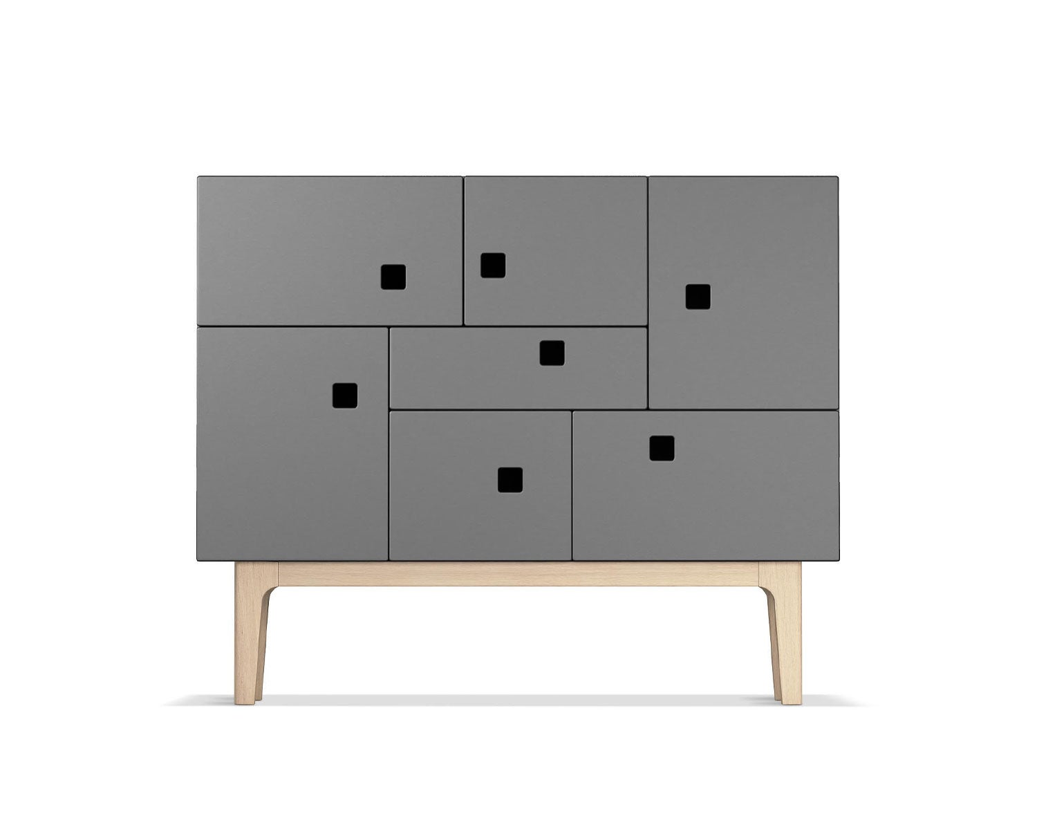 Peep C1 Skåp i färgen Grå med ben i vitpigmenterad ek