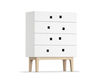 Peep B3 Byrå i färgen Vit med ben i vitpigmenterad ek