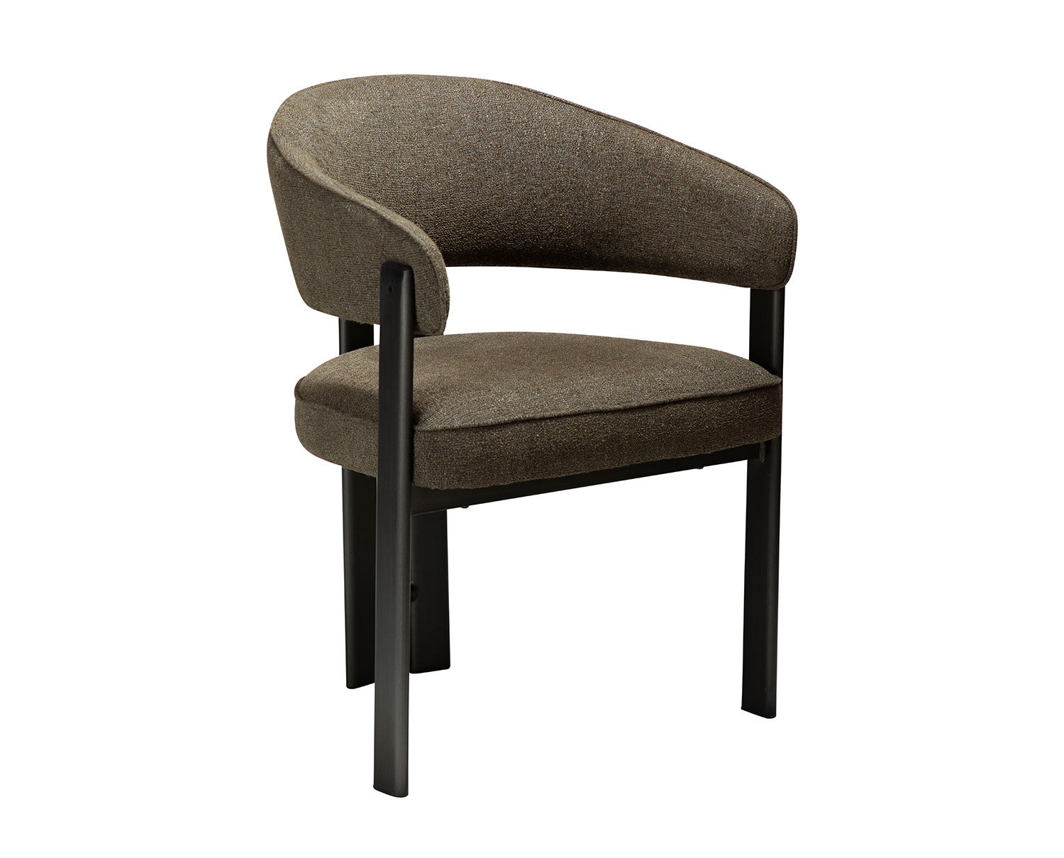 Dan-Form-Duct-Arm-Chair-Dark-Olive-Boucle-Antique-Pewter