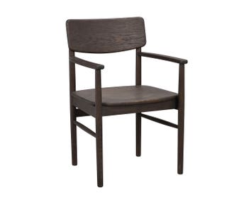 Maidstone karmstol i massiv brunlackad ek från Rowico