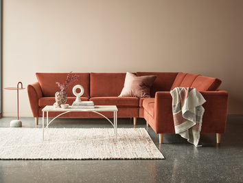 Olivia Hörnsoffa i tyget Abby Rust