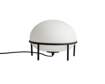 Pump Bordslampa i vittglas med svartram