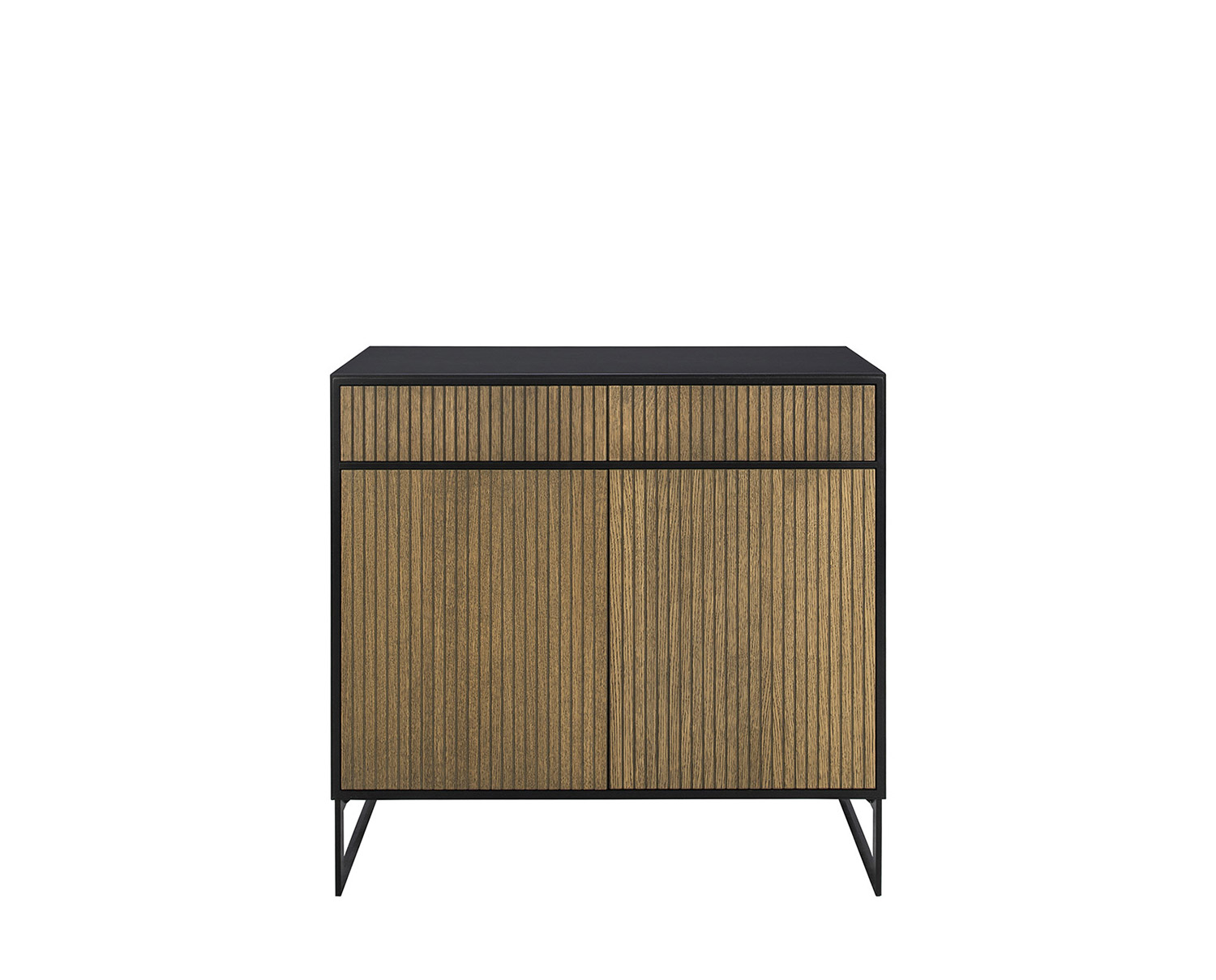 Line Skänk Burned Walnut/ Black | 2 Dörrar 2 Lådor